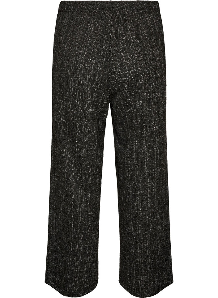 Pantalon &agrave; coupe droite en boucl&eacute;, Noir, Packshot image number 1
