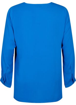 Chemise de couleur unie avec col en V, Princess Blue, Packshot image number 1