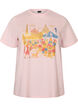 T-shirt en coton bio avec imprim&eacute; sur le devant, Rose, Packshot image number 0