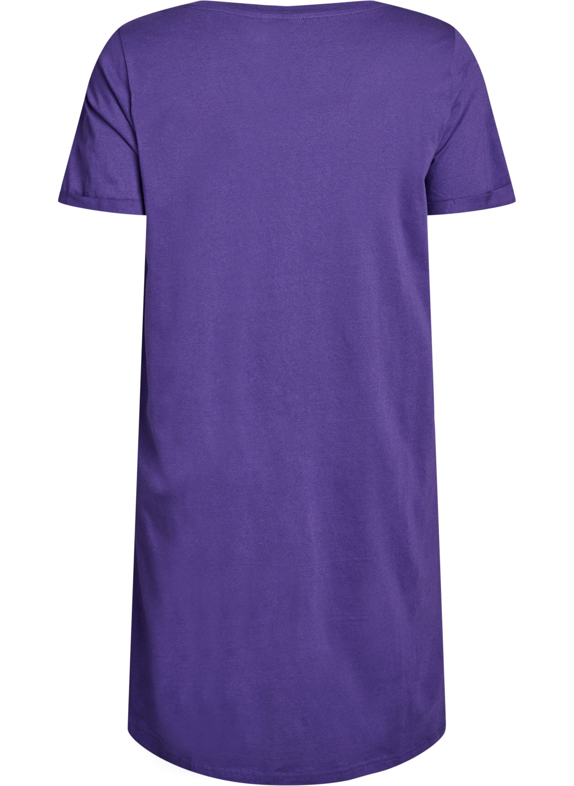 Zizzi Chemise de nuit &agrave; manches courtes en coton biologique, Violet, Packshot image number 1