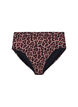 Leopard hoog getailleerde bikini broekjes, Bruin, Packshot image number 0