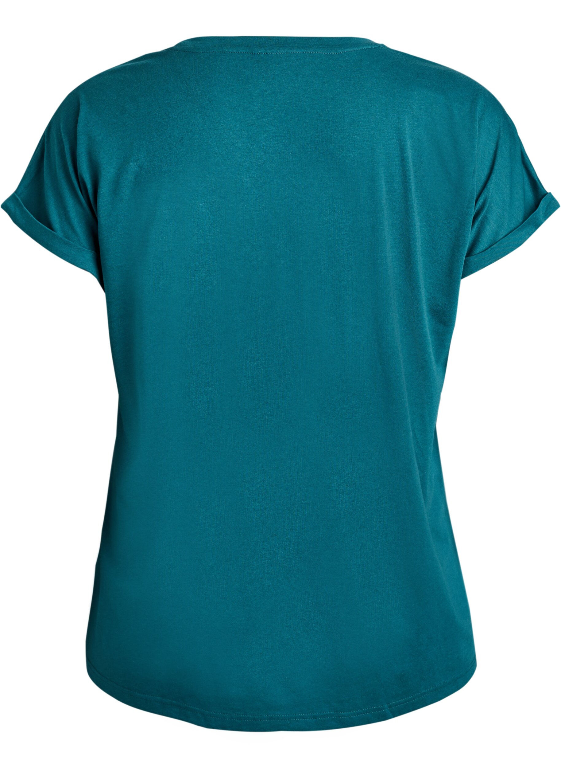 ZizziT-shirt &agrave; manches courtes en coton m&eacute;lang&eacute;, Vert fonc&eacute;, Packshot image number 1