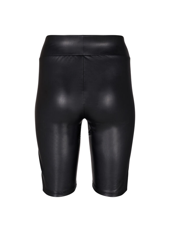 Short taille haute brillant et ajusté, Black, Packshot image number 1