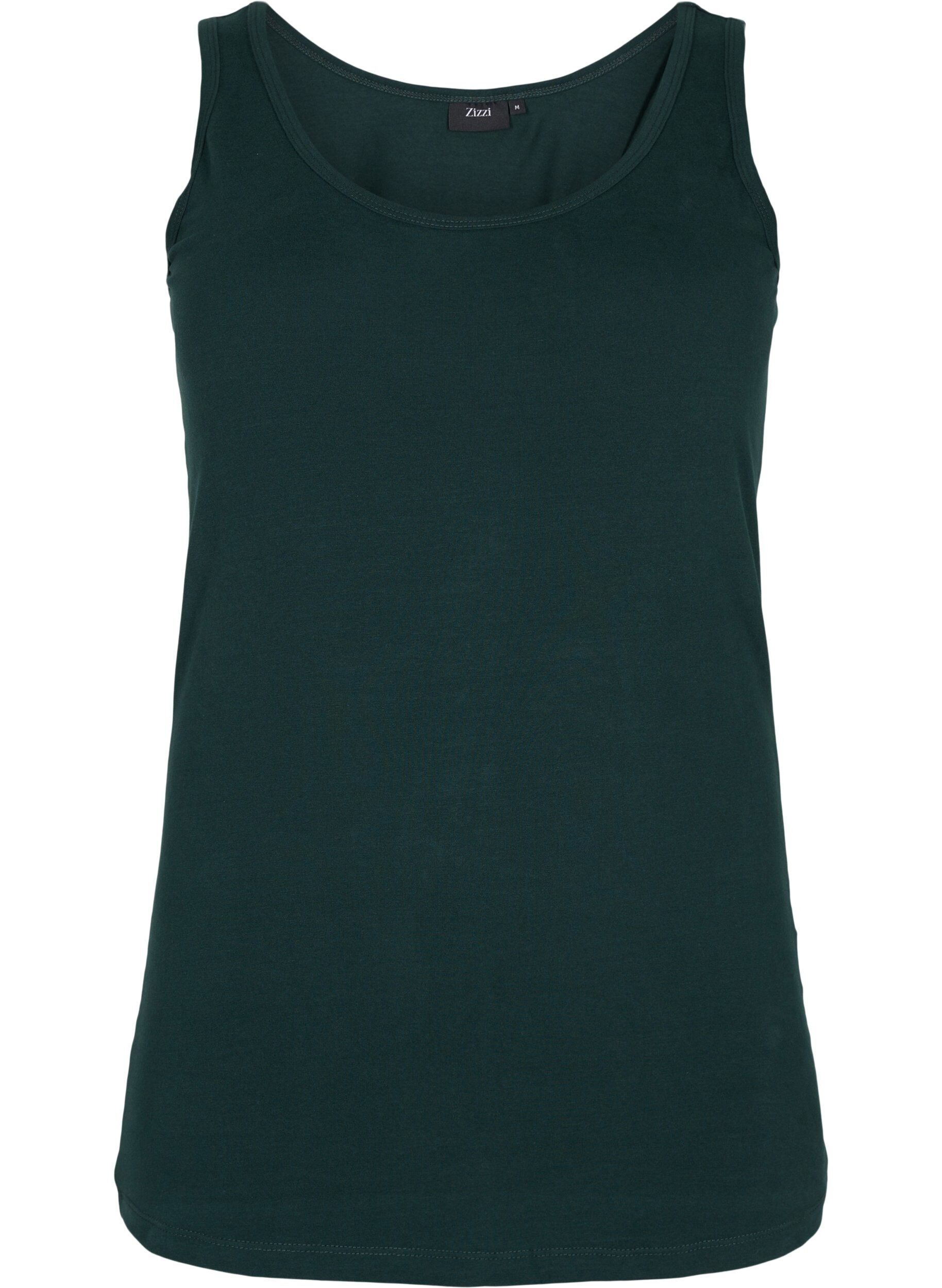 ZizziEffen gekleurd basic top in katoen, Groen, Packshot image number 0