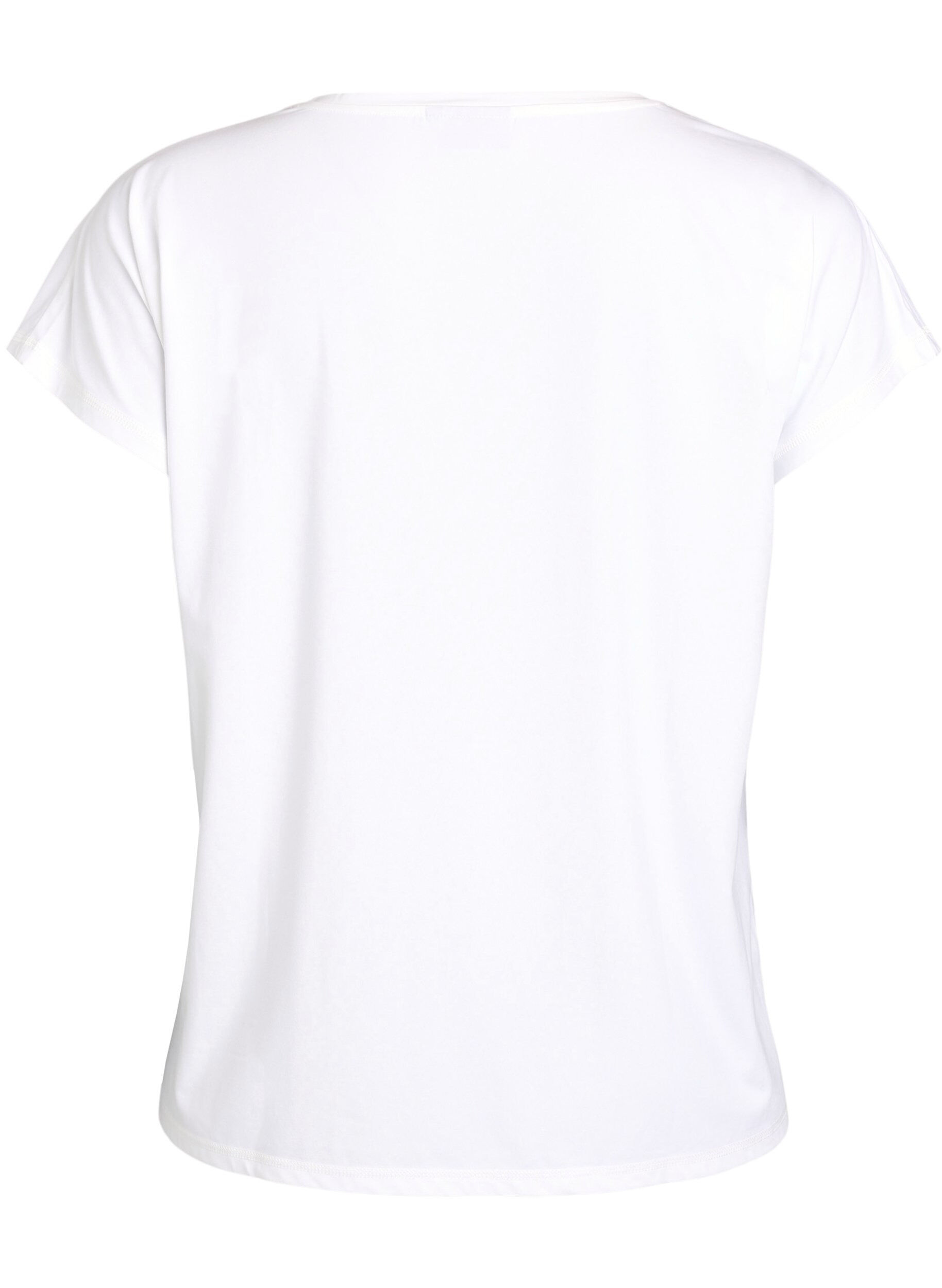Zizzi T-shirt de sport uni, Blanc, Packshot image number 1
