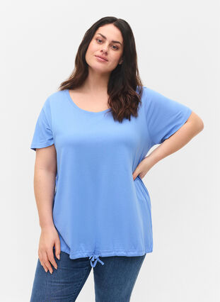 T-shirt à manches courtes avec bas réglable, Ultramarine, Model image number 0