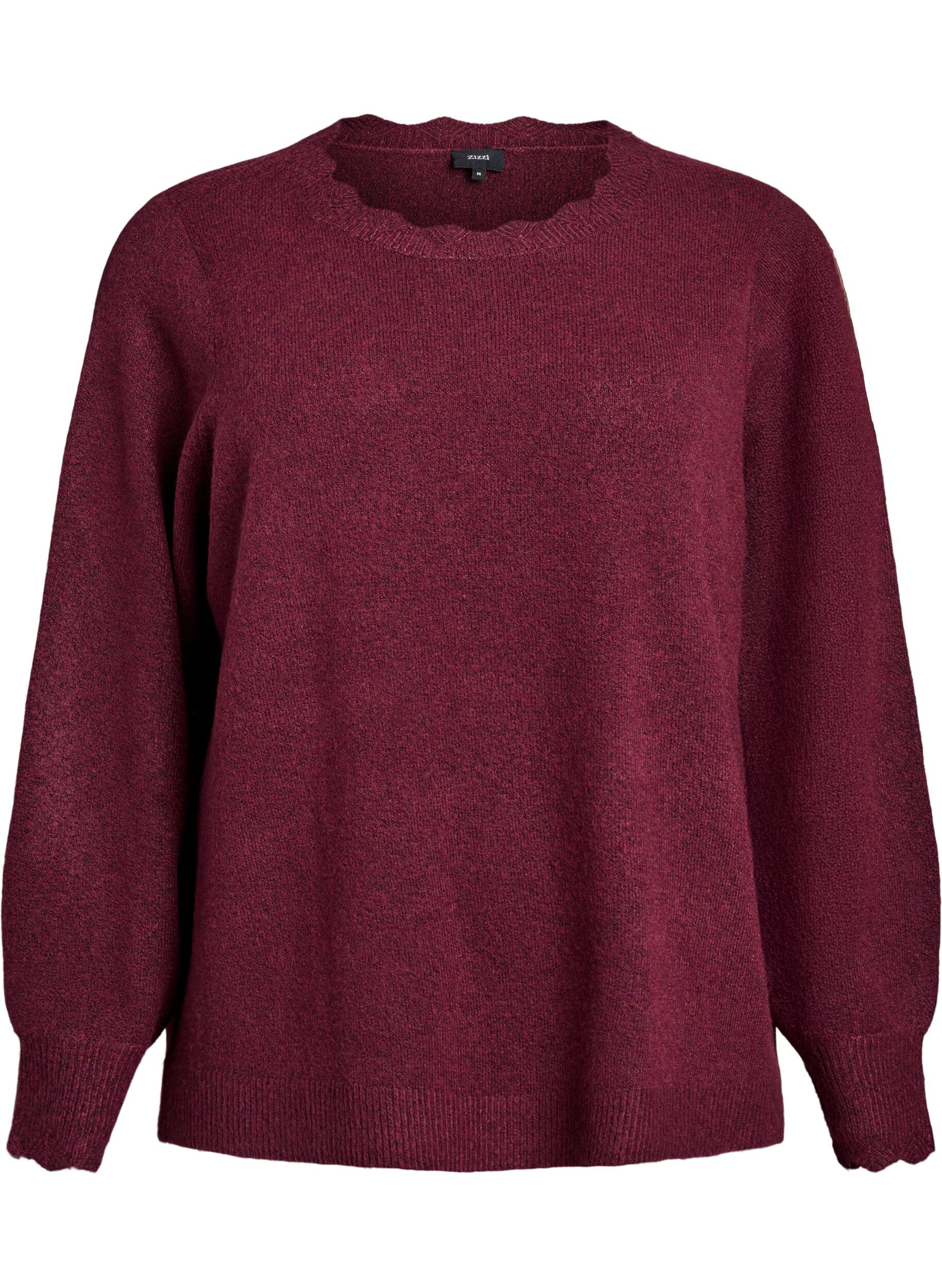 Gebreide blouse met golvende randen