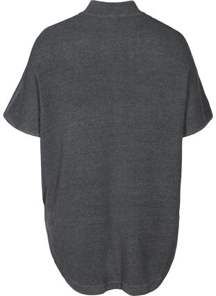 Poncho en tricot à manches courtes, Dark Grey Melange, Packshot image number 1