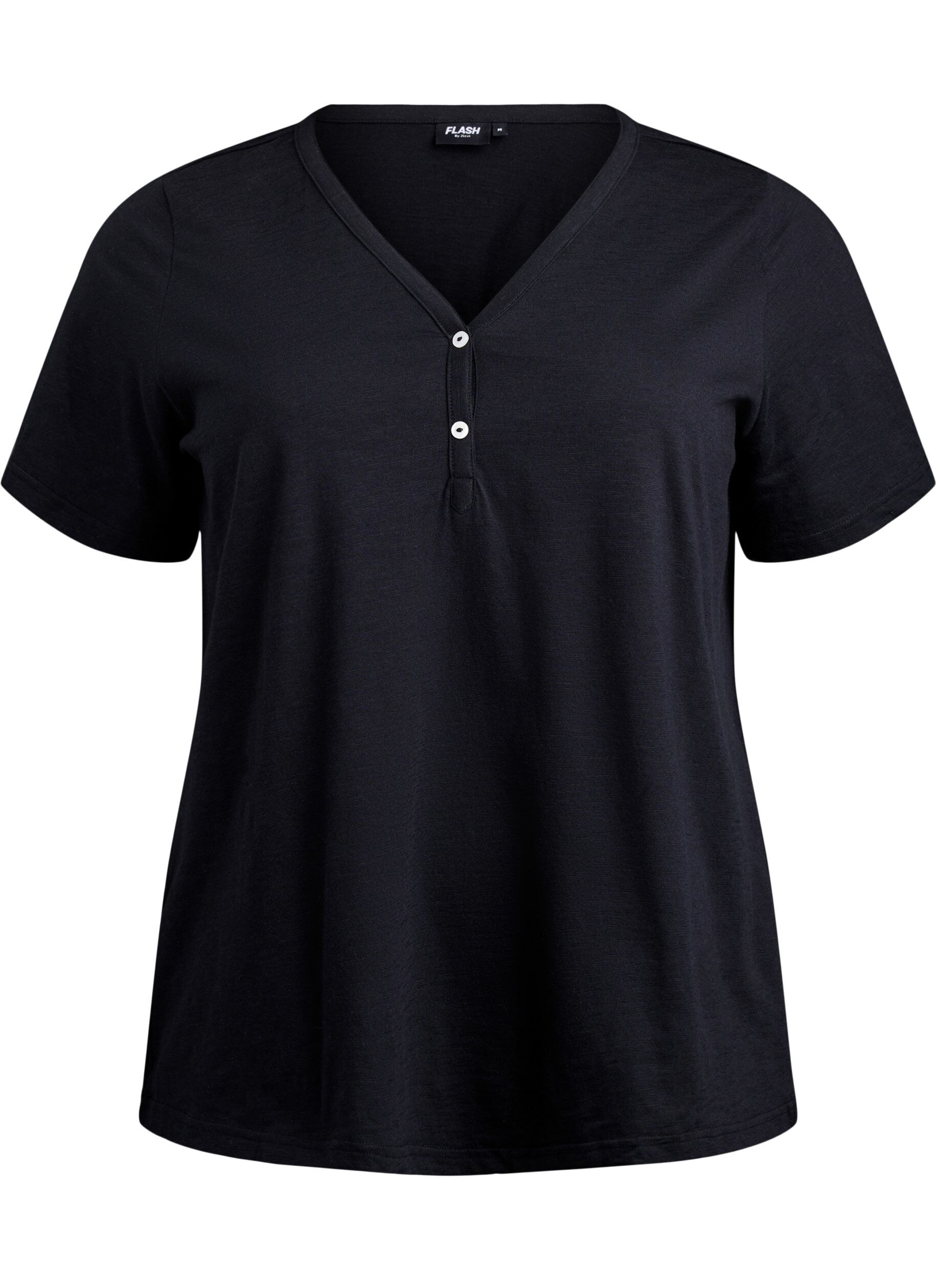 FLASH - T-shirt met knoopdetail