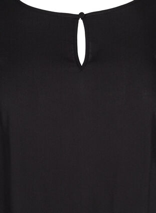 Viscose top met lange mouwen en ronde hals, Black, Packshot image number 2