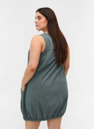 Mouwloze katoenen jurk, Balsam Green, Model image number 1