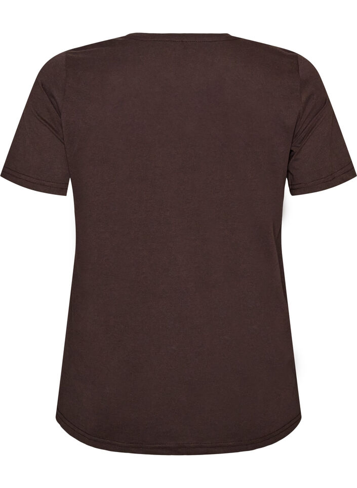 T-shirt met motief, Bruin, Packshot image number 1