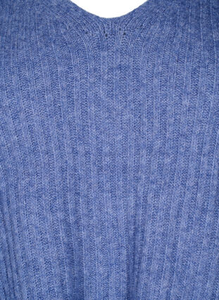 Pull en tricot avec fente, Gray Blue Mel., Packshot image number 2