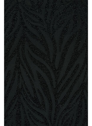 Gedessineerde jurk met glitter en korte mouwen, Black/Black Lurex, Packshot image number 2