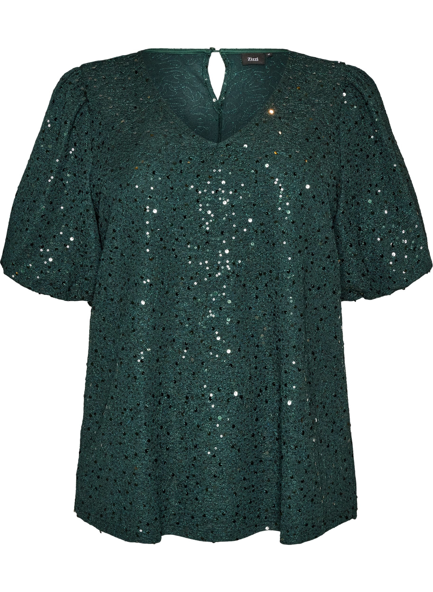 Blouse &agrave; sequins avec manches ballon