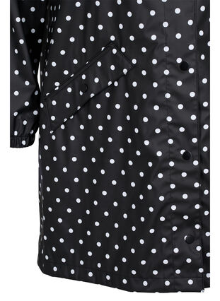 Veste de pluie à pois avec capuche, Black W/White Dot, Packshot image number 3
