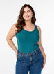 Effen gekleurd basic top in katoen, Groen, Model image number 0
