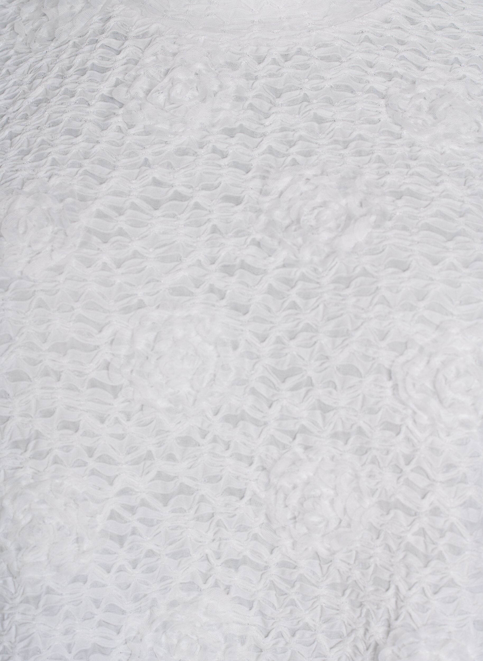 ZizziBlouse met 3D-bloemen en korte mouwen, Wit, Packshot image number 2