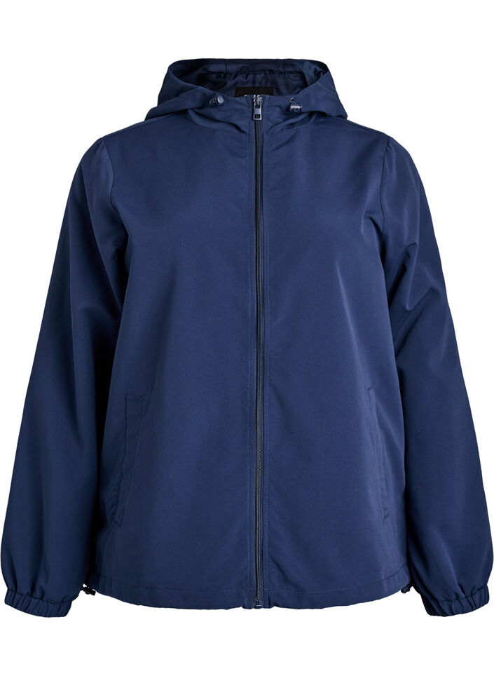 Veste l&eacute;g&egrave;re avec capuche et fermeture &eacute;clair, Bleu, Packshot image number 0