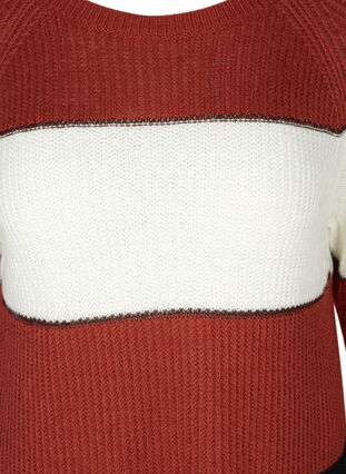 Gebreide gestreepte sweater met lurex, Burnt Henna Comb., Packshot image number 2