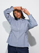 Chemise ample &agrave; carreaux avec ceinture &agrave; nouer, Bleu, Model image number 0