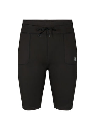 Nauwsluitende training shorts met zakken, Black, Packshot image number 0