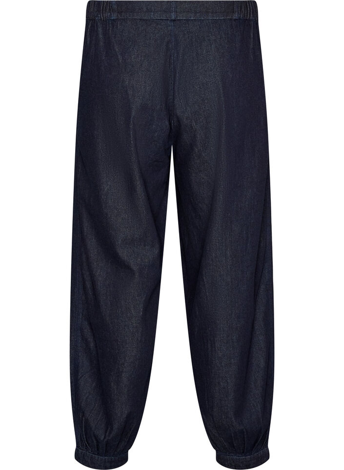 Jean balloon taille haute, Bleu, Packshot image number 1