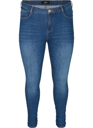Super slim Amy jeans met hoge taille, Blue denim, Packshot image number 0