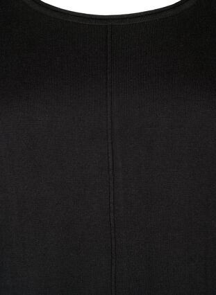 Gebreide jurk in katoen-viscose blend, Black Mel., Packshot image number 2