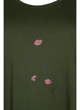Katoenen nachthemd met korte mouwen en print, Forest Night W. Face, Packshot image number 2