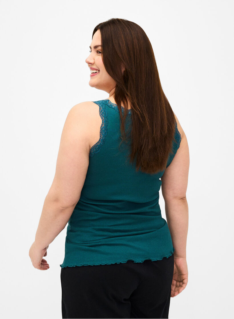 Haut &agrave; dentelle, Vert, Model image number 2