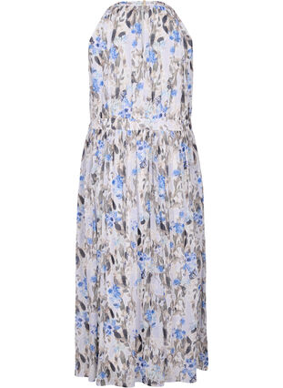 Gebloemde maxi-jurk met halternek, Blue Flower AOP, Packshot image number 1