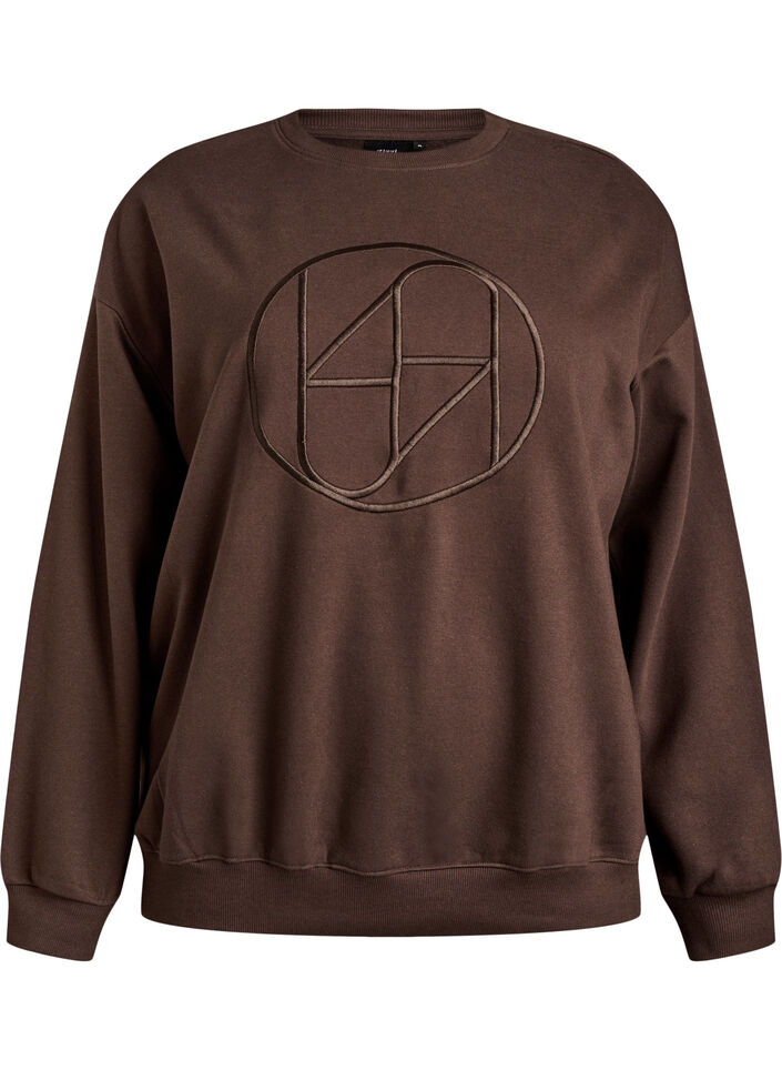 Sweatshirt met motief, Bruin, Packshot image number 0