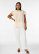 Mouwloze A-lijn katoenen blouseshirt, Geel, Model image number 1