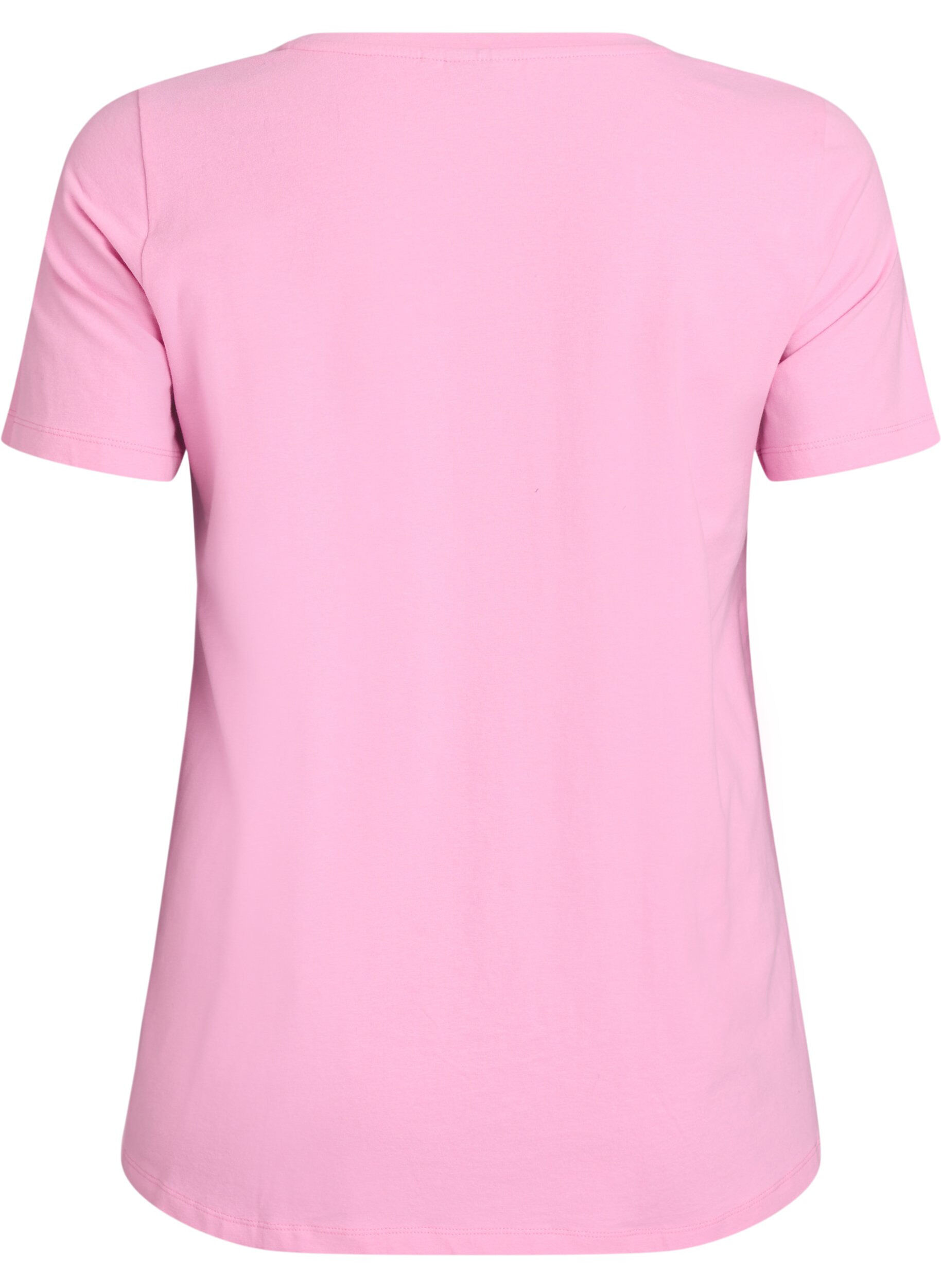 ZizziEffen basic katoenen T-shirt, Roze, Packshot image number 1
