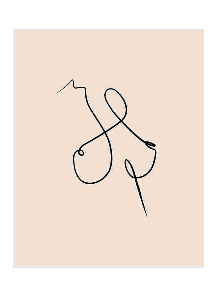 Affiche avec silhouette de femme, Poster 2 Breasts, Packshot image number 0