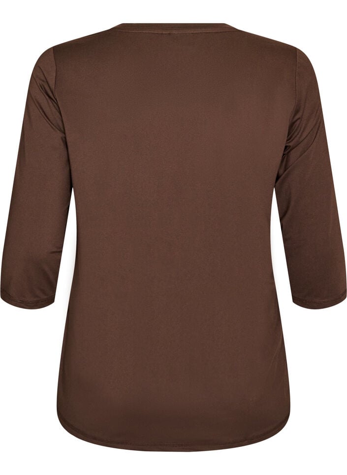 Sporttop met 3/4 mouwen, Bruin, Packshot image number 1