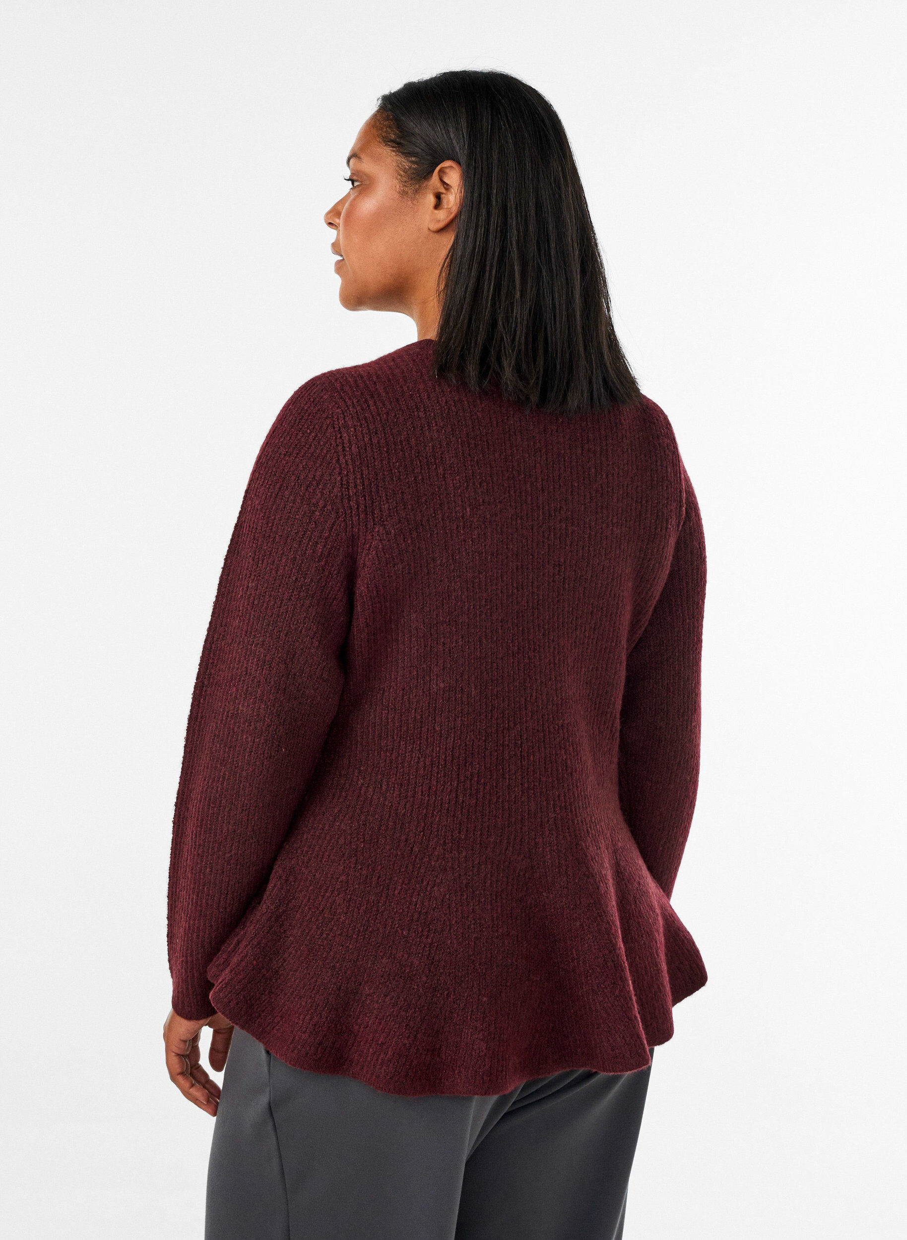 ZizziA-lijn gebreide blouse, Rood, Model image number 2