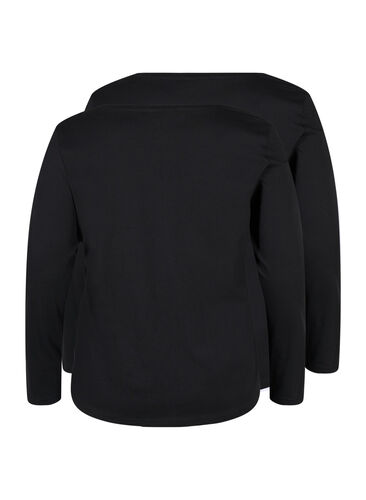 Lot de 2 blouses basiques en coton, Black/Black, Packshot image number 1