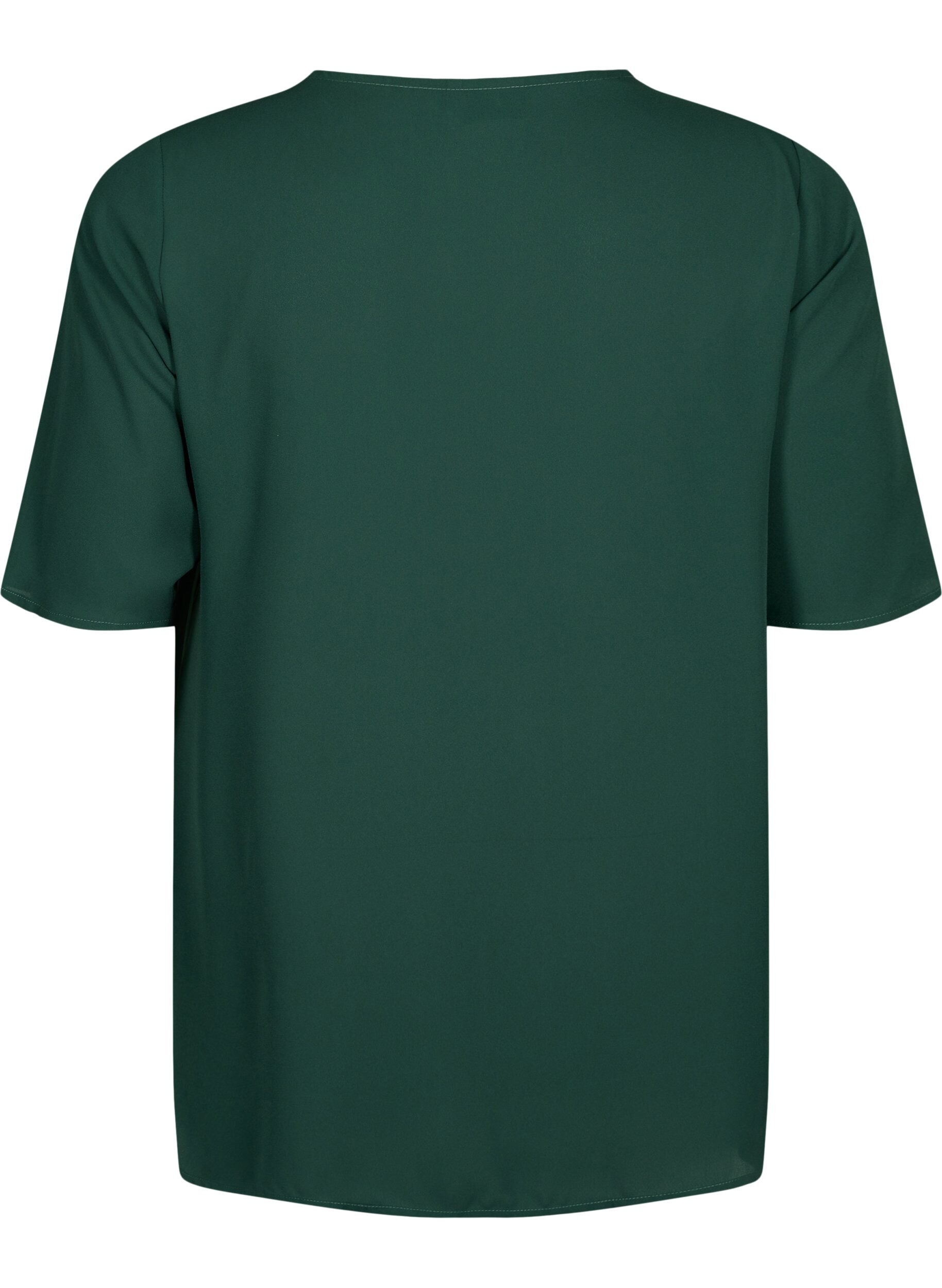 Zizzi Blouse &agrave; encolure en V avec fermeture &eacute;clair, Scarab, Packshot image number 1