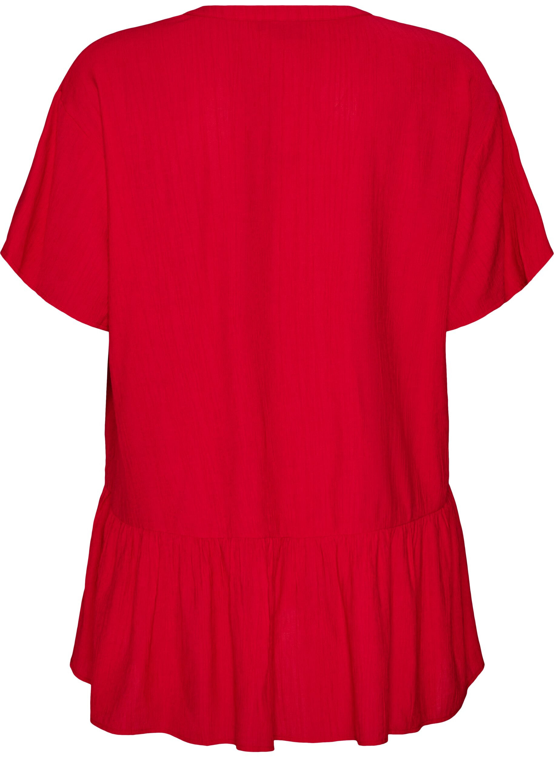 ZizziTunique ample &agrave; texture froiss&eacute;e et ourlet &agrave; volants, Rouge, Packshot image number 1