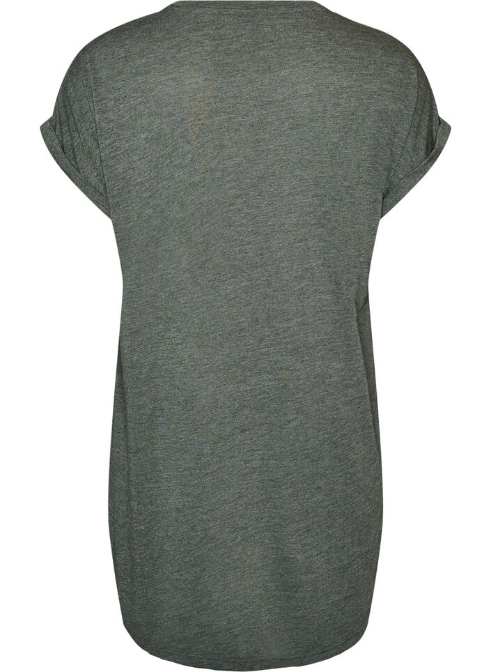 Chemise de nuit &agrave; manches courtes avec imprim&eacute; de texte, Vert, Packshot image number 1