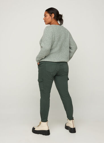 Pantalon cargo en coton, Darkest Spruce, Model image number 0