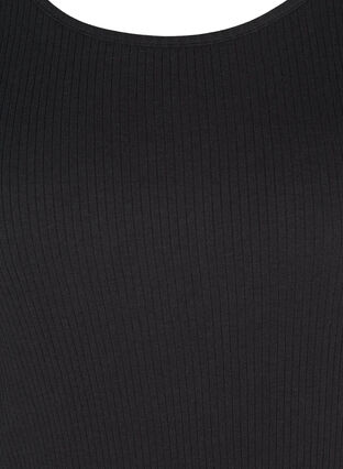 Robe à manches courtes en qualité côtelée, Black, Packshot image number 2