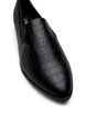 Wide fit - Loafers met een krokodilleneffect, Zwart, Packshot image number 3