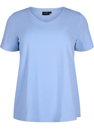 T-shirt en coton uni basique, Serenity, Packshot image number 0