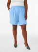 Korte broek met zakken en hoge taille, Blauw, Model image number 0