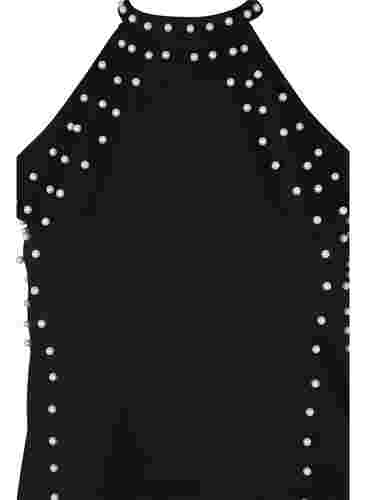 Robe dos nu avec perles, Black w. Beads, Packshot image number 2