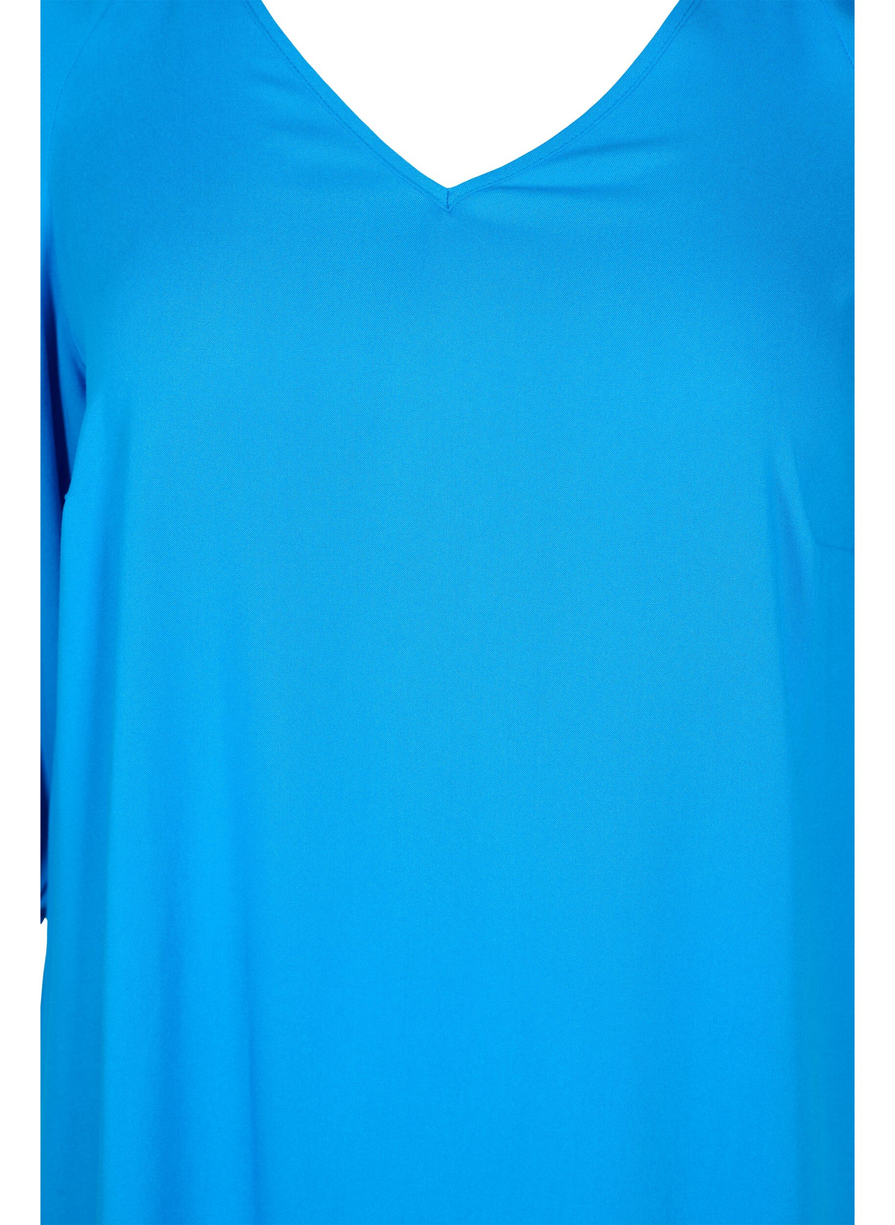 ZizziViscose jurk met v-hals , Indigo Bunting, Packshot image number 2