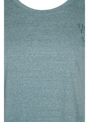 Gemêleerd t-shirt in katoen, Sea Pine mel, Packshot image number 2